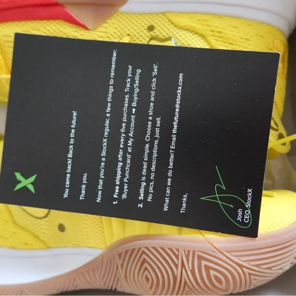 Worn once SpongeBob Kyrie shoes size 7 women’s size 5 men’s - Picture 2 of 2